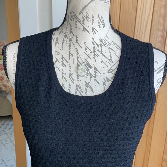 NWOT Rag & Bone black textured knit sleeveless top with mesh back on top half. L - Picture 2 of 13